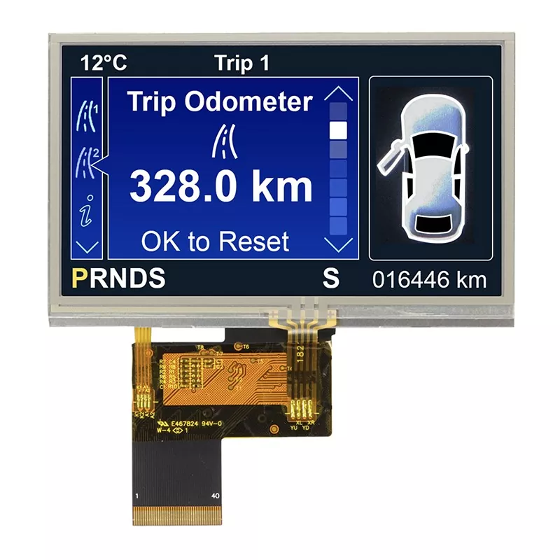 4,3 hüvelykes 480x272 ellenállás TFT modul